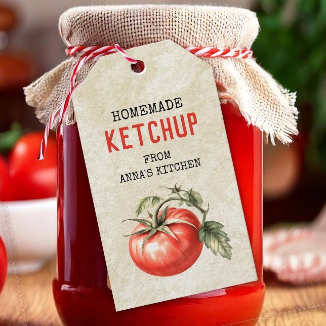 Tomat Ketchup Anpassad etikett akvarell tomat (Skapare uppladdad)