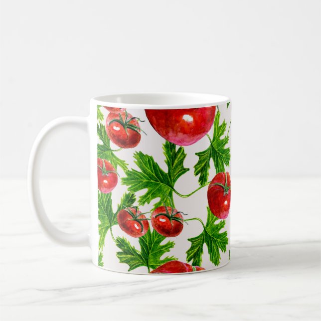 Tomat med blad mönster kaffemugg (Vänster)