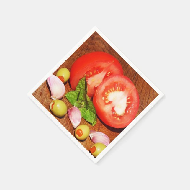 tomat med lök pappersservett (Hörn)