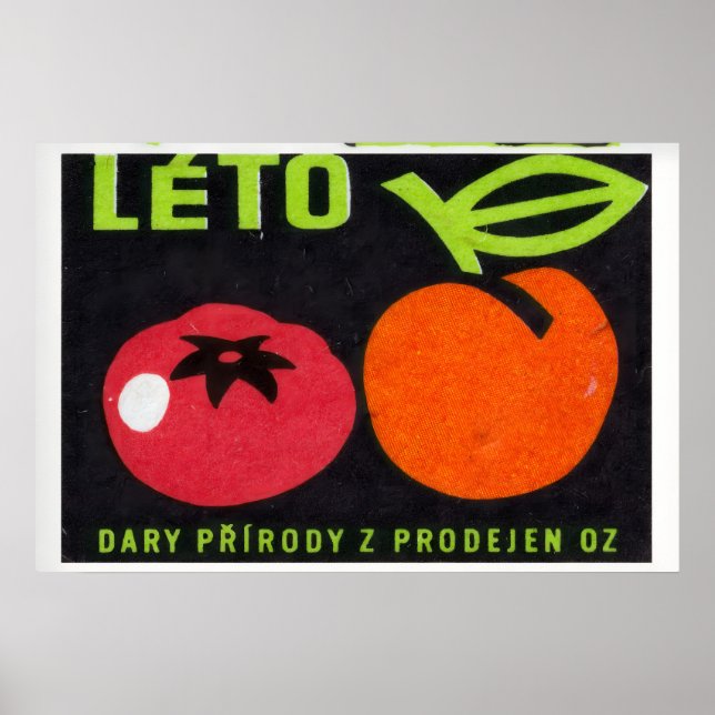 Tomat och persika - Matchbox Print - Tjeckisk vägg Poster (Framsidan)