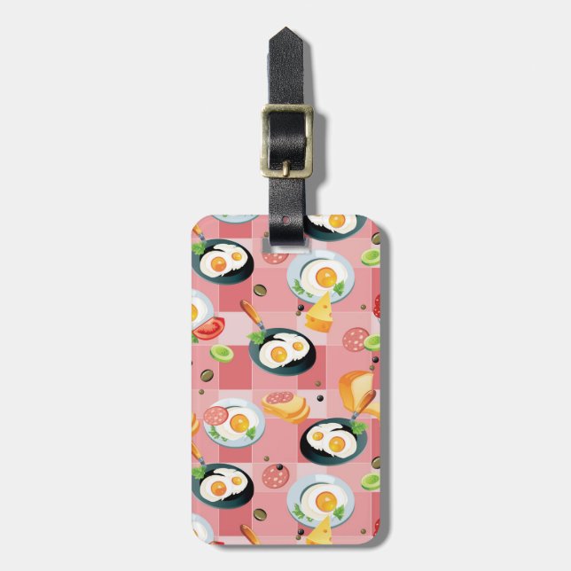 Tomat och stekt äggmönster bagagebricka (Vertikal Framsida)