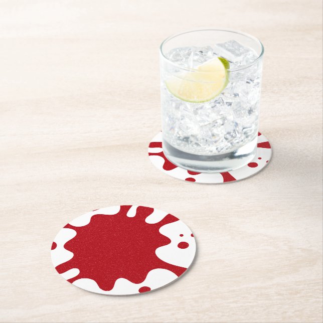 Tomat Röd Splash Coaster – Anpassningsbar Design Underlägg Papper Rund (Insitu)