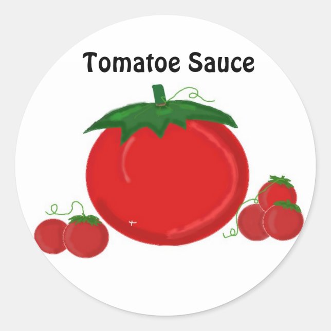 Tomat Sauce Runt Klistermärke (Framsida)