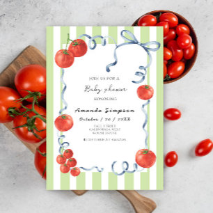 Tomatbabyskor för vattenfärg inbjudningar