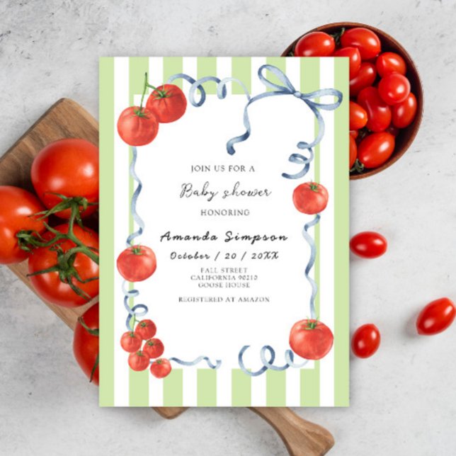 Tomatbabyskor för vattenfärg inbjudningar (Skapare uppladdad)