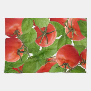 Tomatbasilikakökshandduk Kökshandduk