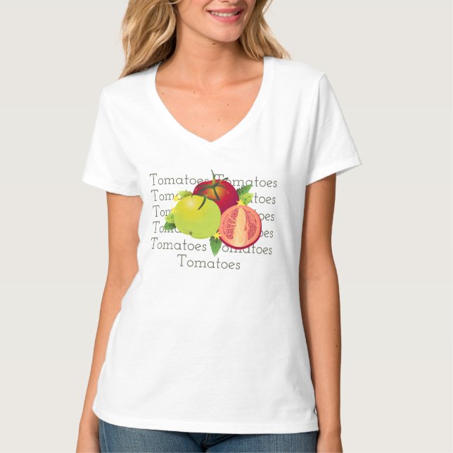 Tomater Botaniska vegetabiliska Blommigten Fruit G Tee (Framsida)