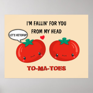 Tomater i Kärlek Cute Romantic Valentine Day Poster