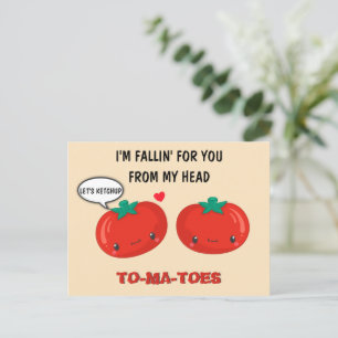 Tomater i Kärlek Cute Romantic Valentine Day Vykort