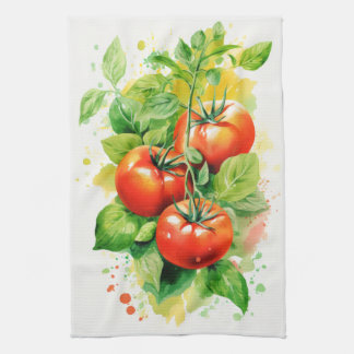 Tomater och Basil Tea Towel Kökshandduk