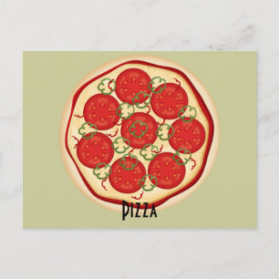 Tomater och paprika (Pizza Recept Card) Vykort