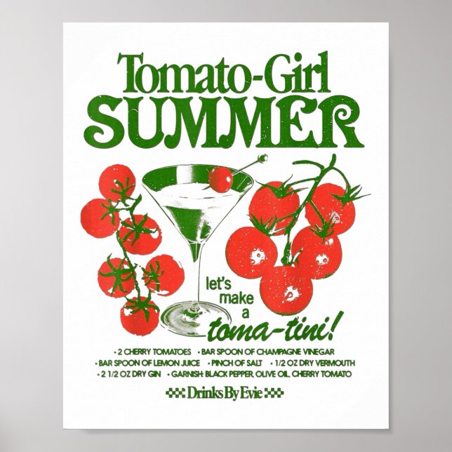 Tomatflick Sommar Tomat Färsk Frukt Trendig Esteti Poster (Framsidan)