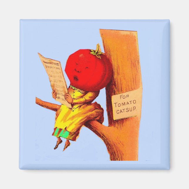 Tomathuvudkvinna med Victorias handelskort Magnet (Framsidan)