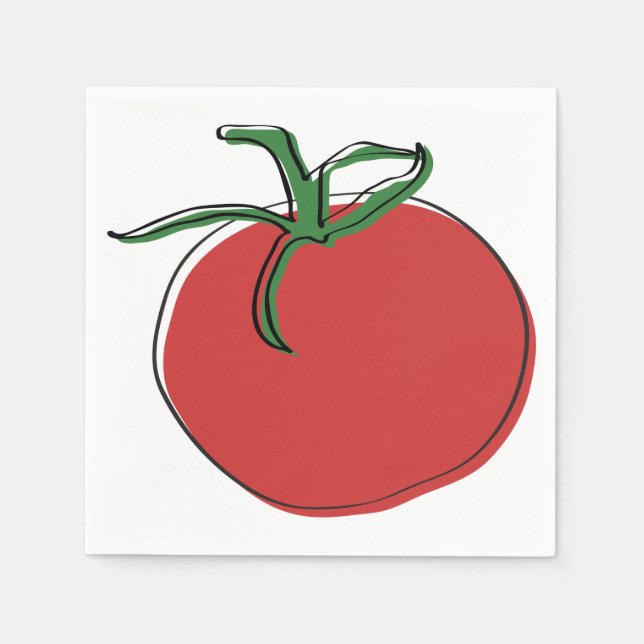 Tomatillustration av Neal DePinto Pappersservett (Framsidan)