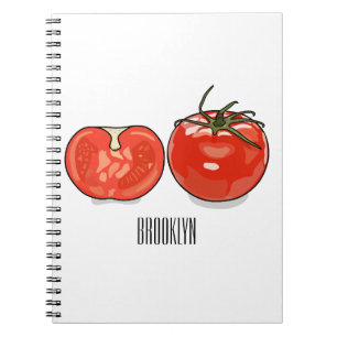 Tomatillustration av tecknaden anteckningsbok