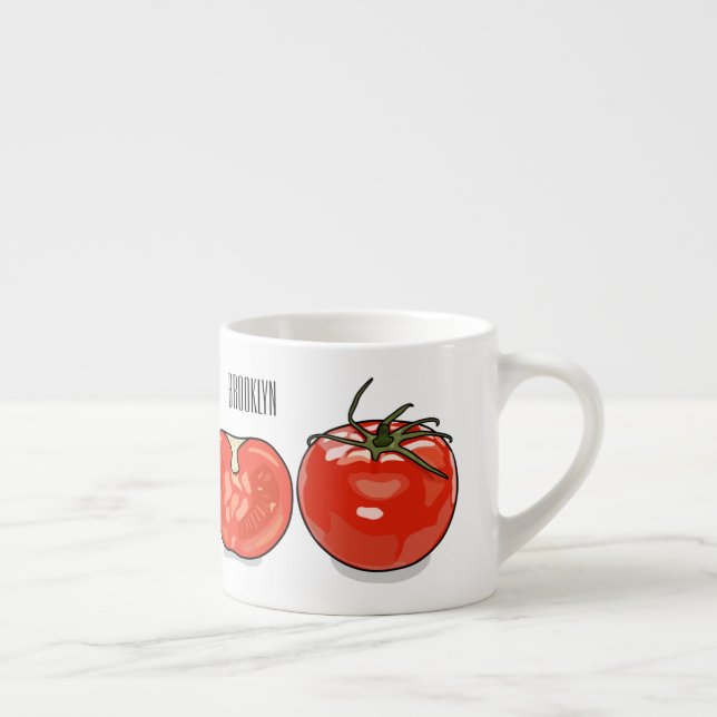 Tomatillustration av tecknaden espressomugg (Höger)
