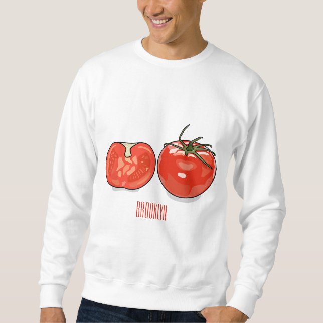 Tomatillustration av tecknaden lång ärmad tröja (Framsida)