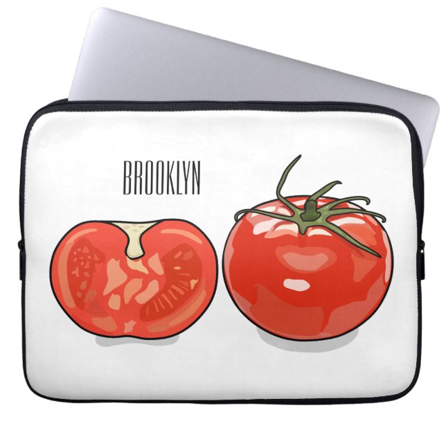 Tomatillustration av tecknaden laptop fodral (Framsidan)