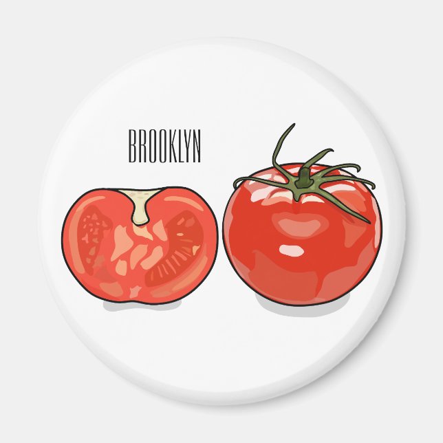 Tomatillustration av tecknaden magnet (Framsidan)