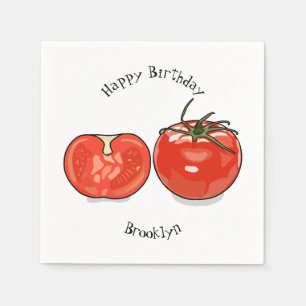 Tomatillustration av tecknaden pappersservett
