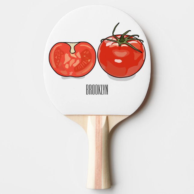 Tomatillustration av tecknaden pingisracket (Framsidan)