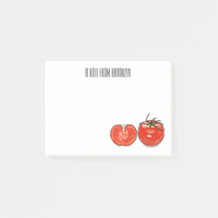 Tomatillustration av tecknaden post-it block
