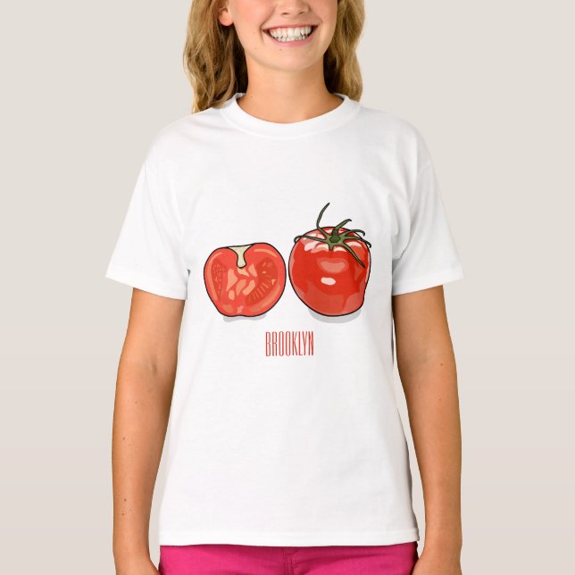 Tomatillustration av tecknaden t shirt (Framsida)