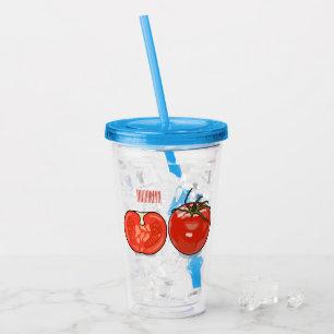 Tomatillustration av tecknaden take away mugg