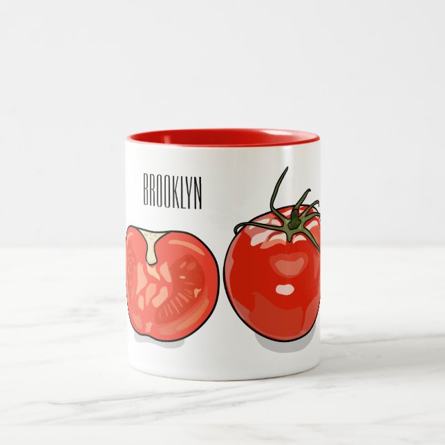 Tomatillustration av tecknaden Två-Tonad mugg (Center)