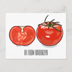 Tomatillustration av tecknaden vykort