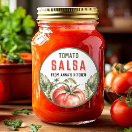 Tomatisalsa i vintage-stil med anpassat etikett