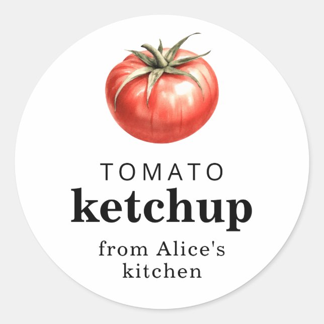 Tomatketchup hemlagad mat etikett  (Framsida)