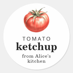 Tomatketchup hemlagad mat etikett