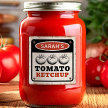 Tomatketchup redigerbar etikett med grunge-tecken