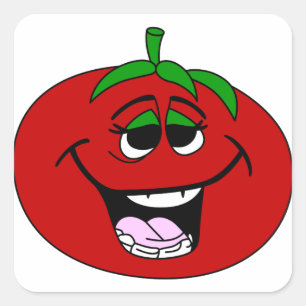 Tomato Ansikte Fyrkantigt Klistermärke