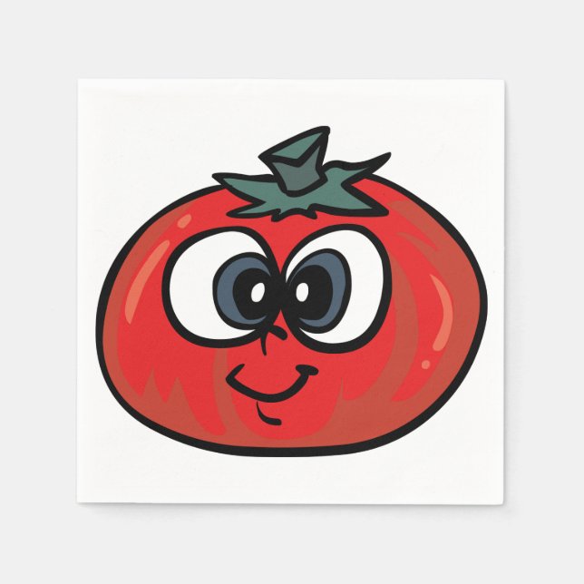 Tomato Ansikte Papper Napkins Pappersservett (Framsidan)