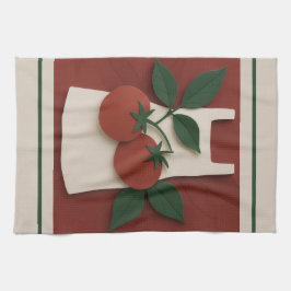 Tomato & Apron Kitchen Tea Towel - Rustic Foodie Kökshandduk