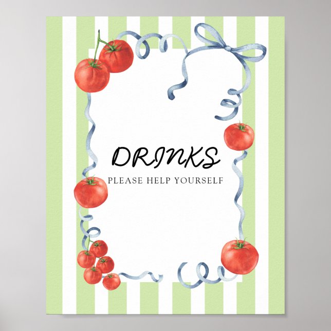 Tomato Baby dusch Drinks Poster (Framsidan)