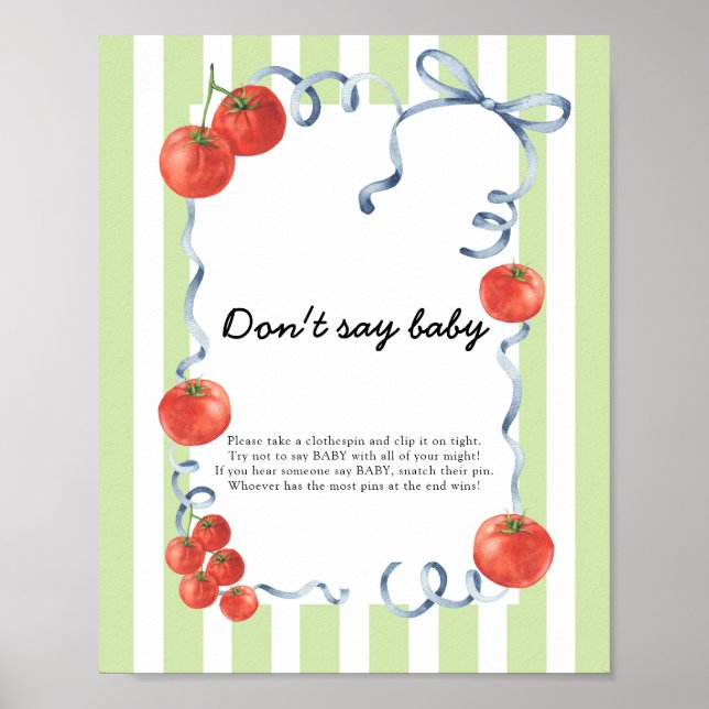 Tomato Baby dusch Säg inte baby Poster (Framsidan)
