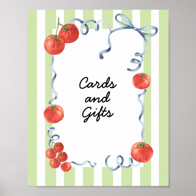 Tomato Baby shower-kort och presenter Poster (Framsidan)