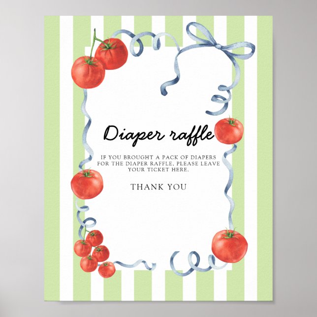 Tomato Babyshower Blöjlotteri Poster (Framsidan)
