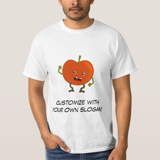 Tomato: Bad Fruit Gang with Anpassade Text Tee Shirt (Framsida)