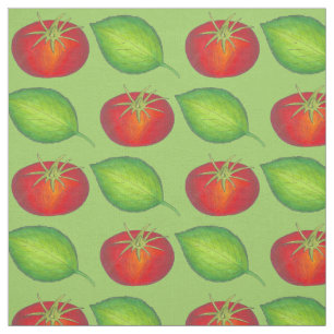 Tomato Basil Italil Food Cooking Tomates Fabric Tyg