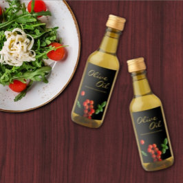Tomato Basil Olive Oil Favor Favor Infusion Etiket Vinetikett