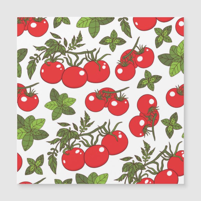 Tomato Basil Seamless Kitchen Mönster (Framsida)