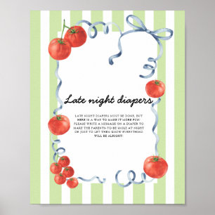 Tomato Bebisduschar Babyshower Blöjor sent på kväl Poster