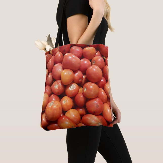 Tomato bilder om tygkasse (Närbild)