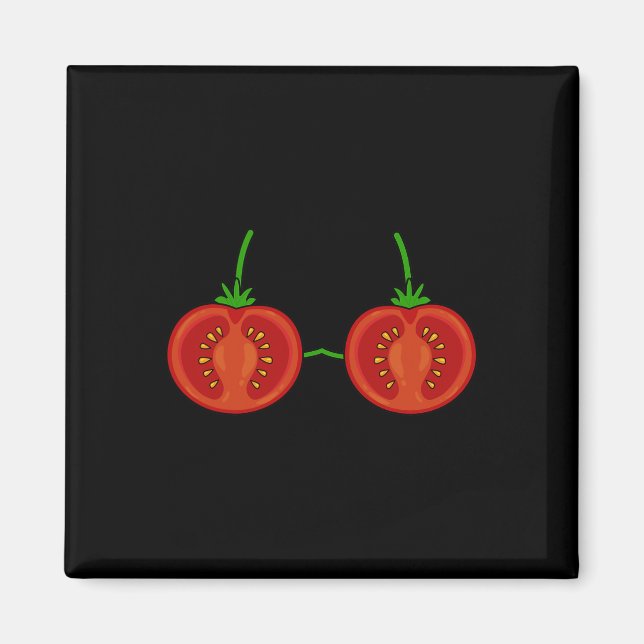 Tomato Bra Costume Cute Easy Vegetable Halloween G Magnet (Framsidan)