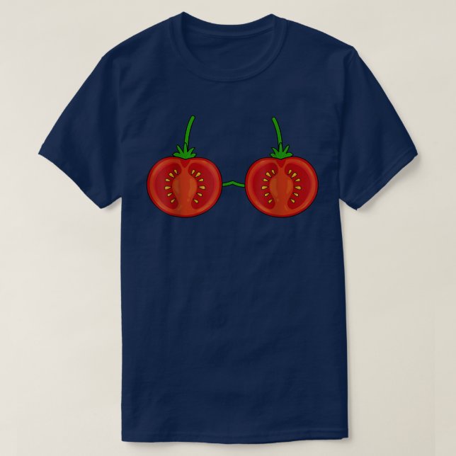 Tomato Bra Costume Cute Easy Vegetable Halloween T Shirt (Design framsida)