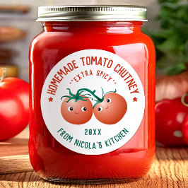 Tomato Chutney-dekal för hemmagjord recept i köket Runt Klistermärke